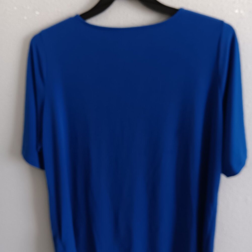 Susan Graver Essentials Liquid Knit Bateau Neck Top - cobalt Sz 1X a213063 - Picture 4 of 4